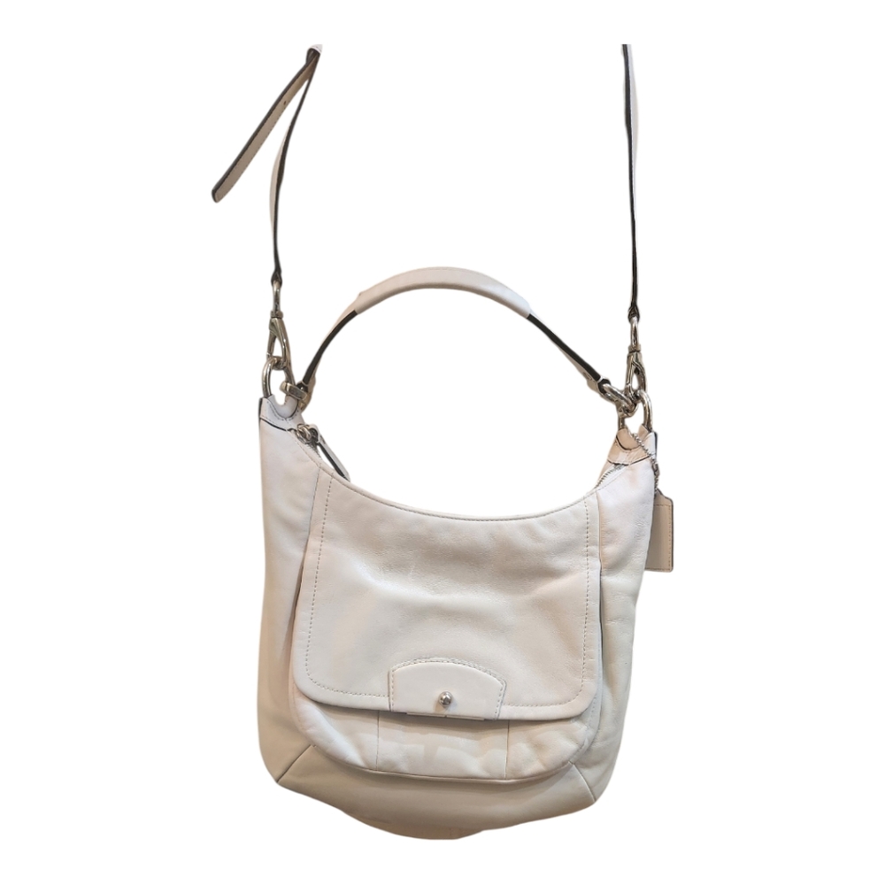 Coach Kristen Cream Leather Boho Purse Handbag